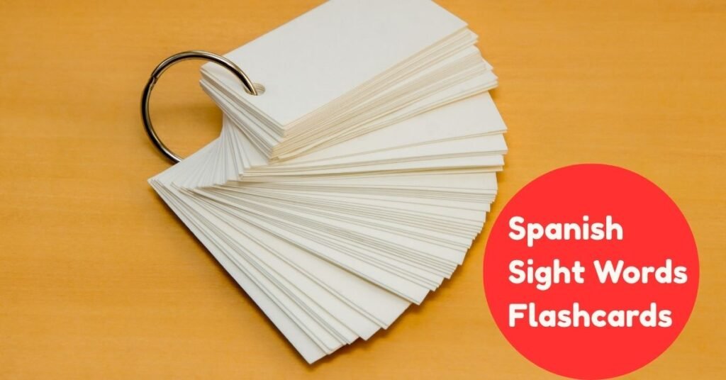 printable spanish sight words flash cards