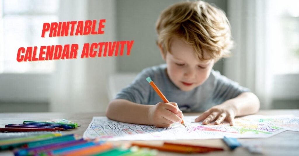 Printable calendar activity for kids